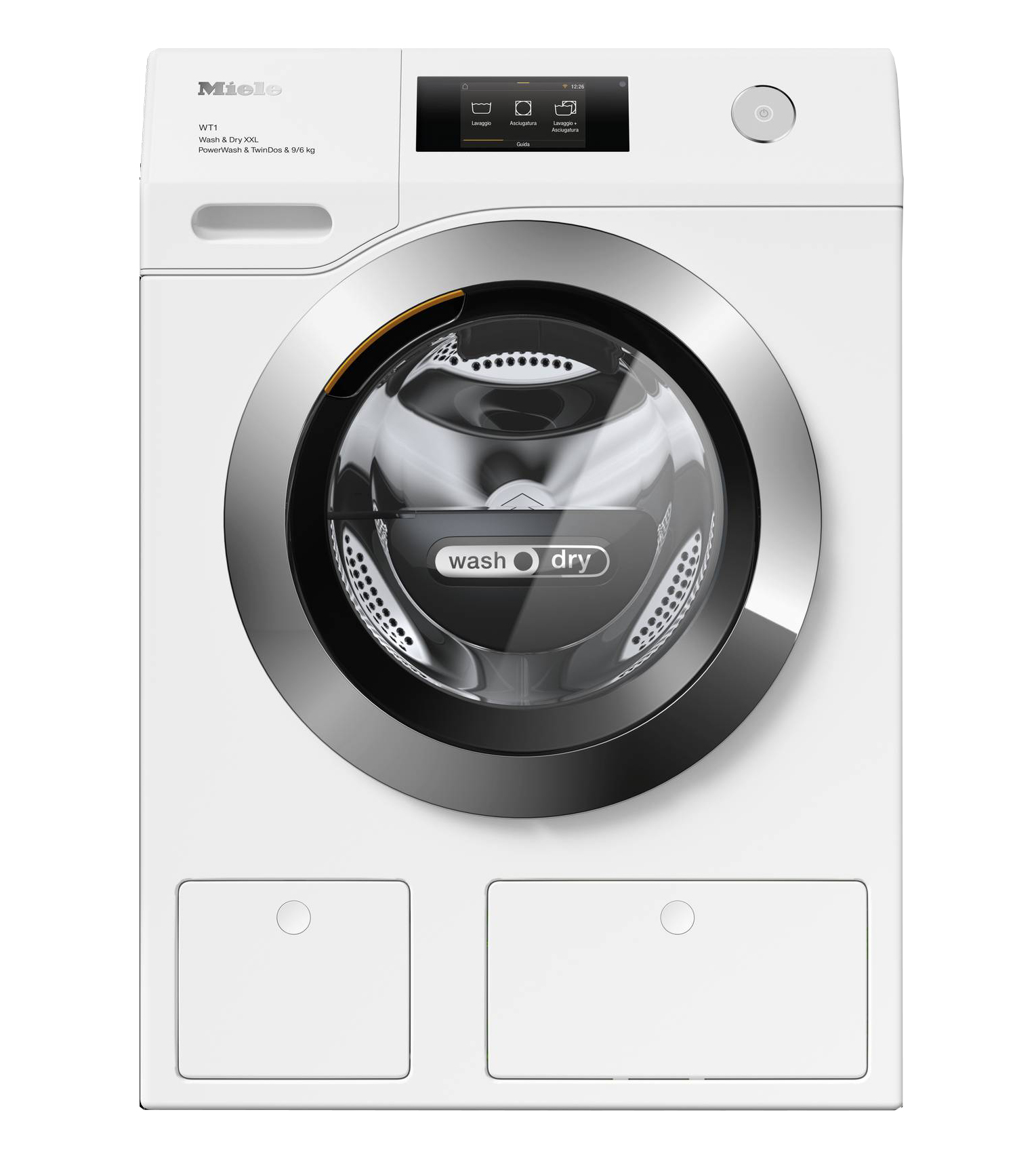 Lava 9 kg di bucato e ne asciuga fino a 6 kg la lavasciuga WTW870WPM PWash&TDos di Miele. In classe D, ha centrifuga massima di 1.600 giri/min, sistema di dosaggio automatico e preciso del detersivo con TwinDos® e SteamCare che riduce i tempi di stiratura fino al 50 % e rinfresca i capi. Gestibile da App, ha illuminazione interna che facilita il carico e scarico. La funzione AddLoad permette di aggiungere la biancheria dimenticata a programma avviato. Misura L 60 x P 71 x H 85 cm. Prezzo 3.099 euro. www.miele.it Lava 9 kg di bucato e ne asciuga fino a 6 kg la lavasciuga WTW870WPM PWash&TDos di Miele. In classe D, ha centrifuga massima di 1.600 giri/min, sistema di dosaggio automatico e preciso del detersivo con TwinDos® e SteamCare che riduce i tempi di stiratura fino al 50 % e rinfresca i capi. Gestibile da App, ha illuminazione interna che facilita il carico e scarico. La funzione AddLoad permette di aggiungere la biancheria dimenticata a programma avviato. Misura L 60 x P 71 x H 85 cm. Prezzo 3.099 euro. www.miele.it