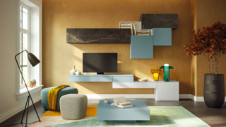 La parete attrezzata Living  LV 734 di Giessegi è composta da una serie di moduli, con formati diversi e il fronte liscio, realizzati in Laccato liscio Bristol, in nobilitato Marquinia e Nuvola Frassino. La struttura leggera e i colori delicati rendono la composizione luminosa. Misura L 307,2 x P 42 x H 124 cm (la composizione a parete). Misura L  300 x P 42,3 x H 69,6 cm (la composizione a terra). Prezzo 2.421 + IVA. www.giessegi.it La parete attrezzata Living  LV 734 di Giessegi è composta da una serie di moduli, con formati diversi e il fronte liscio, realizzati in Laccato liscio Bristol, in nobilitato Marquinia e Nuvola Frassino. La struttura leggera e i colori delicati rendono la composizione luminosa. Misura L 307,2 x P 42 x H 124 cm (la composizione a parete). Misura L  300 x P 42,3 x H 69,6 cm (la composizione a terra). Prezzo 2.421 + IVA. www.giessegi.it
