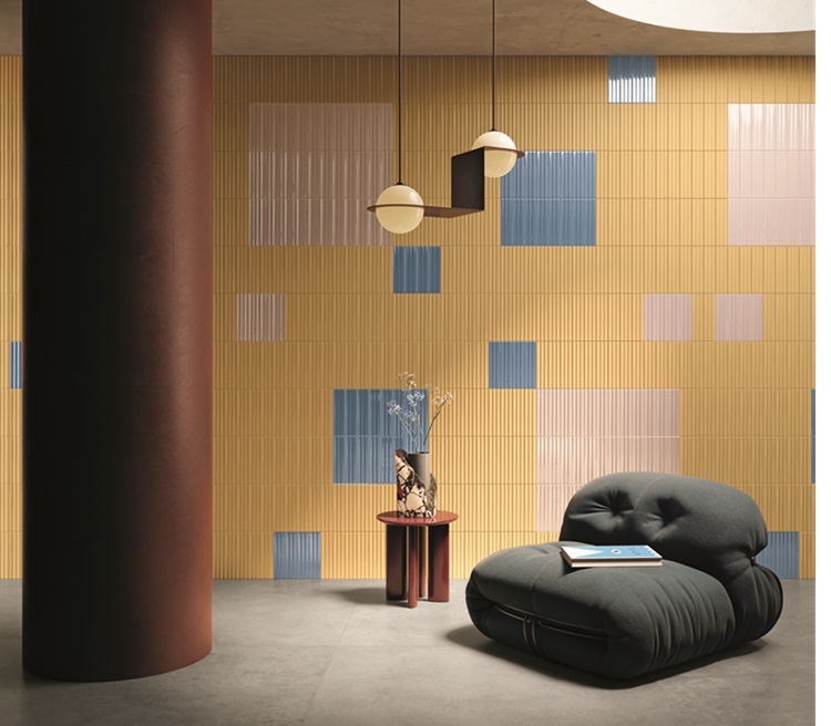 Flow di Flaviker è un rivestimento in pasta bianca con superficie tridimensionale 3D, a rilievo. Le superfici sono disponibili sia in versione lucida Glossy che opaca Satin, utilizzabili anche insieme per movimentare la composizione. I colori sono vivaci e decisi come Saffron, Tangerine, Mint, Ocean, ma anche più tenui come Powder, White, Watery. Formato 6 x 25 cm, spessore 8,5 mm. Costa 76,50 euro al mq + Iva. www.flavikerpisa.it Flow di Flaviker è un rivestimento in pasta bianca con superficie tridimensionale 3D, a rilievo. Le superfici sono disponibili sia in versione lucida Glossy che opaca Satin, utilizzabili anche insieme per movimentare la composizione. I colori sono vivaci e decisi come Saffron, Tangerine, Mint, Ocean, ma anche più tenui come Powder, White, Watery. Formato 6 x 25 cm, spessore 8,5 mm. Costa 76,50 euro al mq + Iva. www.flavikerpisa.it