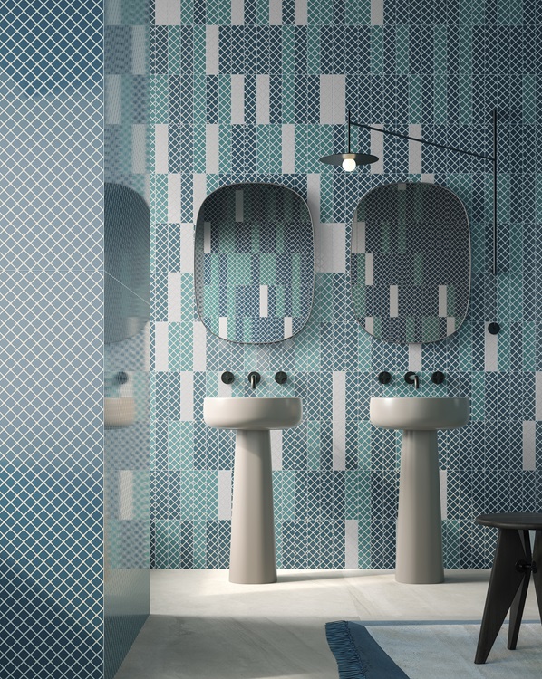 Upside di Ceramiche Refin rielabora il mosaico Beside del designer Massimiliano Adami con l’utilizzo del gres porcellanato. Il motivo decorativo è geometrico e trae ispirazione dalla tipica struttura a quadri che caratterizzava il “rovescio” delle piastrelle degli anni passati. Otto i colori: il blu chiaro e scuro di Sky e Blue, il verde Green, il rosa cipria Pink, il giallo senape Yellow, il rosso Ruby, Black e White. Nel formato Brick 6,3×29 cm si può movimentare il reticolo attraverso una posa sfalsata. http://www.refin.it Upside di Ceramiche Refin rielabora il mosaico Beside del designer Massimiliano Adami con l’utilizzo del gres porcellanato. Il motivo decorativo è geometrico e trae ispirazione dalla tipica struttura a quadri che caratterizzava il “rovescio” delle piastrelle degli anni passati. Otto i colori: il blu chiaro e scuro di Sky e Blue, il verde Green, il rosa cipria Pink, il giallo senape Yellow, il rosso Ruby, Black e White. Nel formato Brick 6,3×29 cm si può movimentare il reticolo attraverso una posa sfalsata. http://www.refin.it