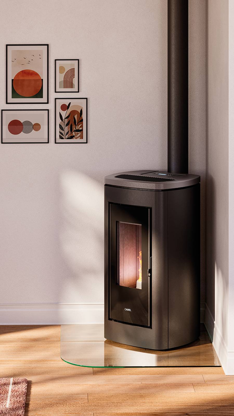 Eclipse è la stufa canalizzabile ideale per riscaldare più stanze della casa. La forma classica quadrata e stondata è ammorbidita in tutti i profili, compresa la porta arrotondata in vetro serigrafato. Dotata di tecnologie Wi-Fi e Bluetooth integrate per la programmazione giornaliera e settimanale direttamente dal proprio smartphone.