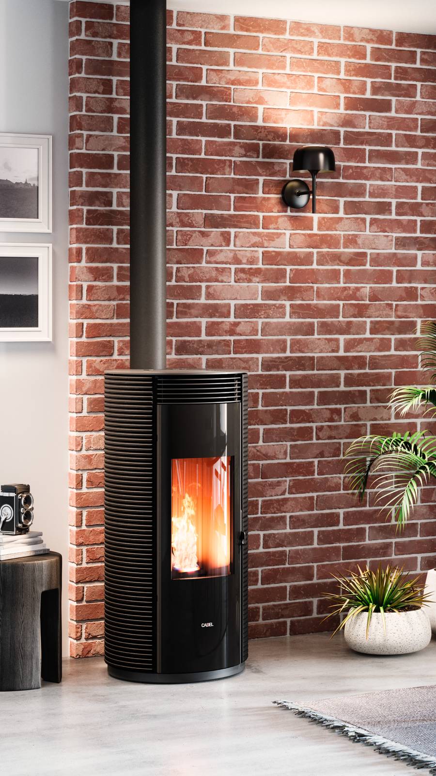 Spin Plus 9 è la stufa canalizzabile e certificata 5Stelle D.M. 186 dotata di tecnologia UPS Ready che ne garantisce il funzionamento anche in caso di black out elettrico. Elegante nella versione con rivestimento materico ghisa, e comoda grazie al braciere autopulente. Questo modello è inoltre certicato 5Stelle D.M. 186.