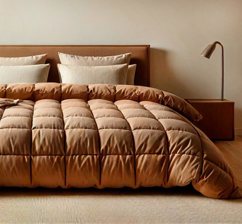 La trapunta Doubleface di Purocotone è imbottita in 100% Piumino Siberiano ed è rivestita in cotone Egiziano disponibile in 28 varianti di colore per adattarsi perfettamente all'ambiente e all'arredamento. Nella versione matrimoniale si può scegliere fra 11 formati. Può essere personalizzata nelle misure, nel modello, nell'imbottitura e nel colore. Misura L 250 x P 260 cm. Prezzo a partire da 766,40 euro. www.purocotone.it La trapunta Doubleface di Purocotone è imbottita in 100% Piumino Siberiano ed è rivestita in cotone Egiziano disponibile in 28 varianti di colore per adattarsi perfettamente all'ambiente e all'arredamento. Nella versione matrimoniale si può scegliere fra 11 formati. Può essere personalizzata nelle misure, nel modello, nell'imbottitura e nel colore. Misura L 250 x P 260 cm. Prezzo a partire da 766,40 euro. www.purocotone.it