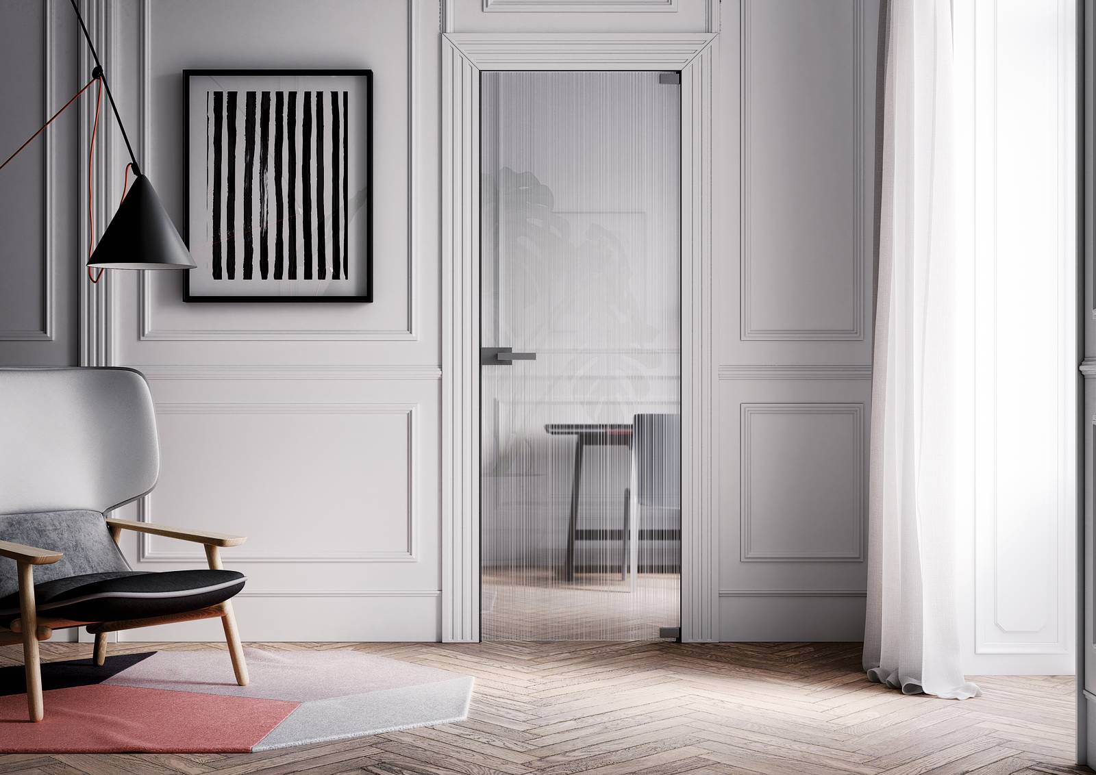 Laccate a Mano, Alaska 3604, apertura battente, minima, finitura extrachiaro acidato, maniglia Basco Laccate a Mano, Alaska 3604, apertura battente, minima, finitura extrachiaro acidato, maniglia Basco