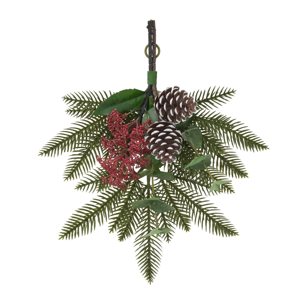 Il bouquet artificiale Vinterfint con pigne da interno o da esterno è adatto per essere appeso alla porta d'ingresso, ma può essere anche un dettaglio decorativo per la tavola natalizia, per contribuire a creare un'atmosfera accogliente. Prezzo 2,50 euro.