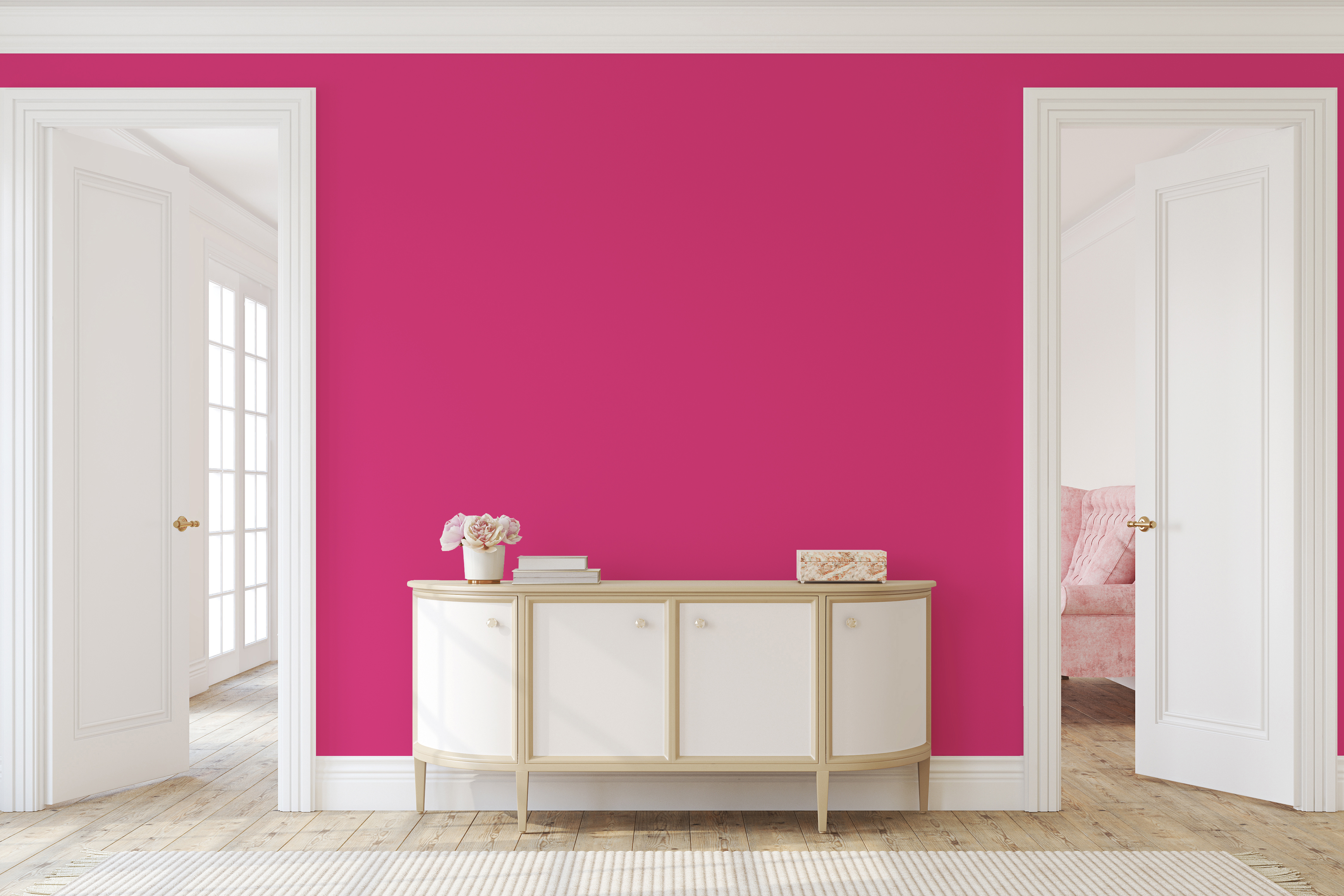 Per un tocco di color magenta sulle pareti si può utilizzare l'idropittura Colorevivo di San Marco, che consente di personalizzare le pareti con una finitura di alta qualità, opaca e uniforme. Questa idropittura, disponibile in oltre 1.200 tinte, offre un ottimo punto di bianco e un’elevata copertura nei colori intensi, nelle tinte forti e vivaci e nel bianco classe 1. Prezzo bianco nella confezione da 4 litri: 64,24 euro. www. san-marco.com