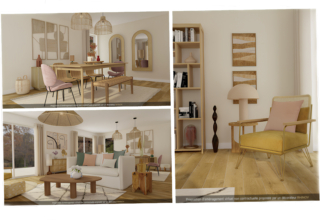 L’arredatrice elabora il progetto e ricreando gli interni in 3D