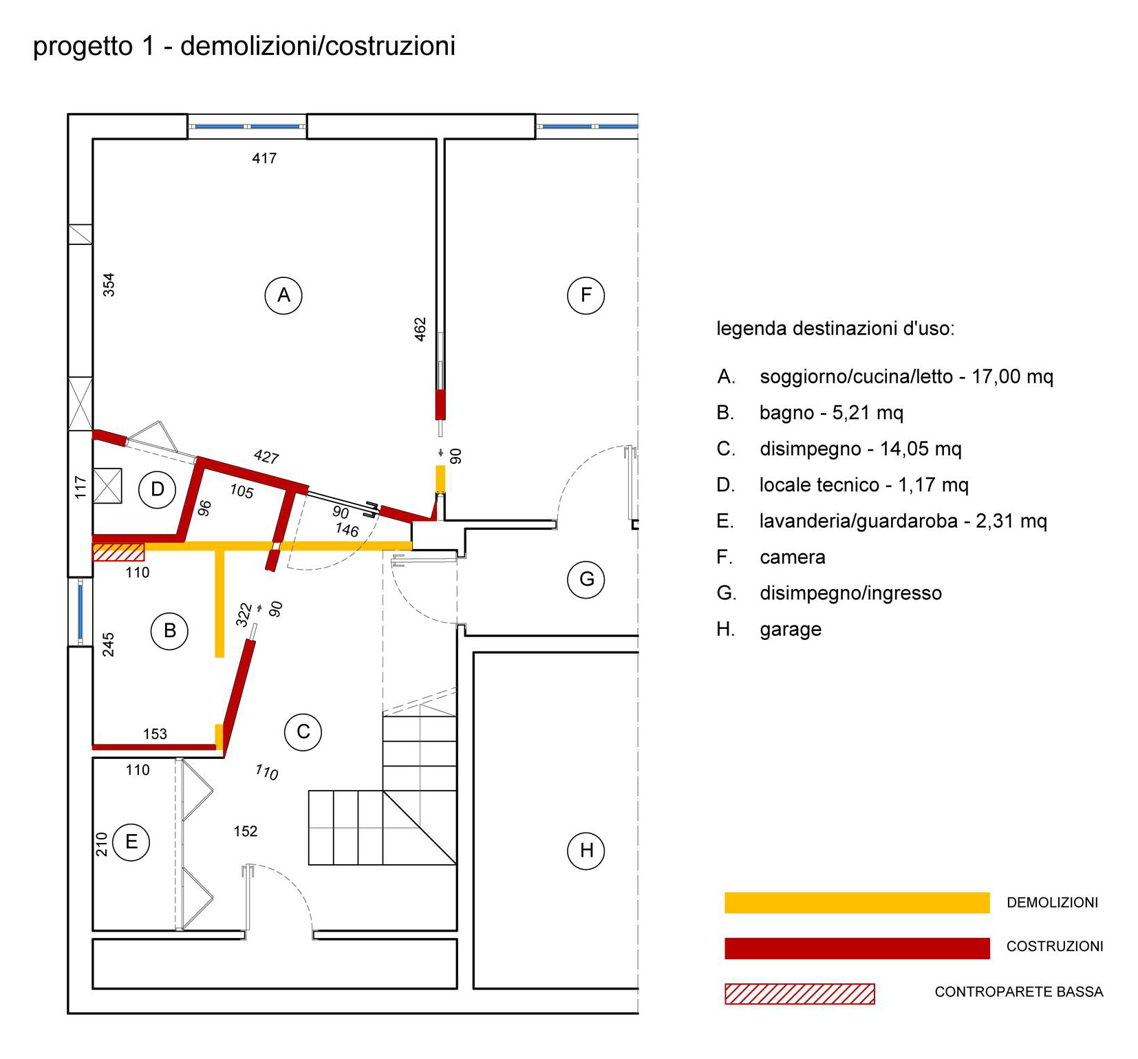 Pianta demolizioni costruzioni progetto 1 Pianta demolizioni costruzioni progetto 1