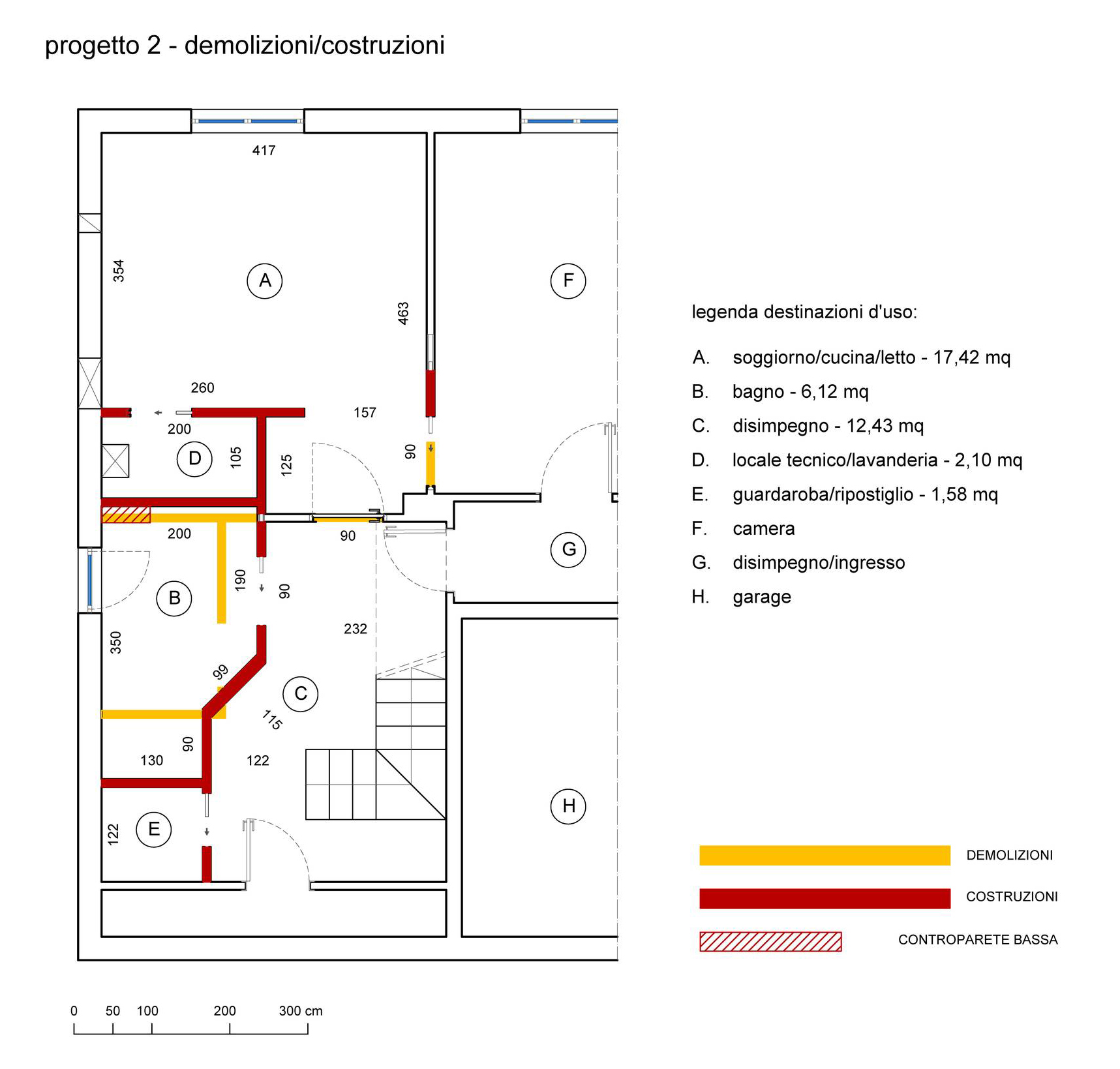 Pianta demolizioni costruzioni progetto 2 Pianta demolizioni costruzioni progetto 2