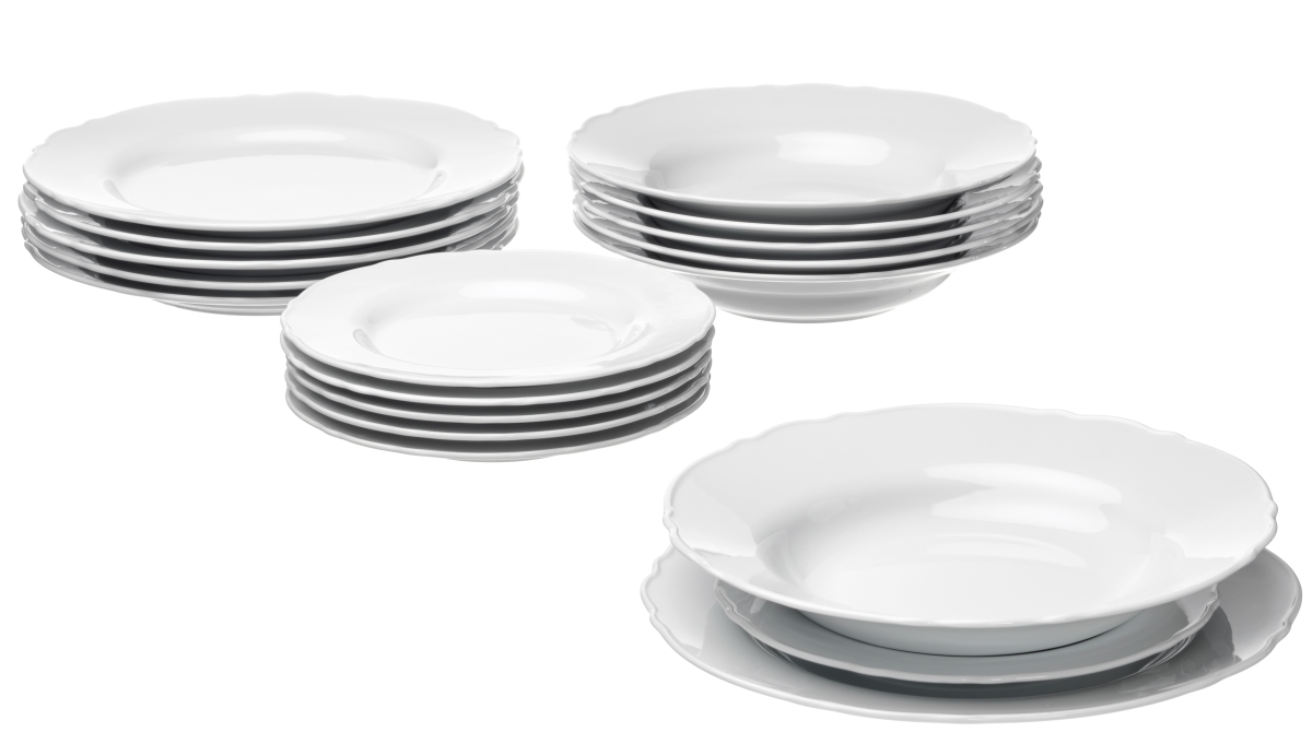 Il servizio 18 pezzi Upplaga è il vero protagonista della tavola di Natale. Si tratta di una serie di piatti in porcellana dallo stile country con un bordo lavorato che dona carattere. Si può utilizzare per creare una tavola in stile tradizionale oppure abbinarla ad articolo di stile diverso. Prezzo 55 euro.