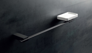 Collezione Gea, porta asciugamani con porta sapone integrato Collezione Gea, porta asciugamani con porta sapone integrato