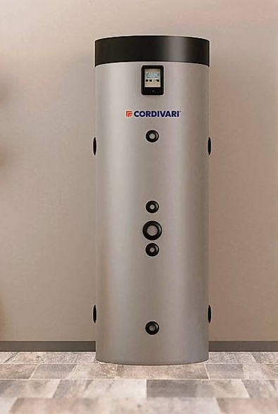 Il termo-accumulatore compatto Puffermas Domus di Cordivari, indicato per le caldaie a condensazione, unisce le caratteristiche di un puffer a quelle di un preparatore rapido di acqua calda (senza accumulo), producendola istantaneamente, con circuito
di acciaio inox e stratificazione interna al serbatoio. Lo scambio termico ad alta sensibilità e portate elevate (da 2 a 40 l/min) è gestito elettronicamente. Integra anche uno scambiatore di calore per l’allacciamento a un impianto di sfruttamento dell’energia solare. Prezzo da rivenditore. www.cordivari.it Il termo-accumulatore compatto Puffermas Domus di Cordivari, indicato per le caldaie a condensazione, unisce le caratteristiche di un puffer a quelle di un preparatore rapido di acqua calda (senza accumulo), producendola istantaneamente, con circuito
di acciaio inox e stratificazione interna al serbatoio. Lo scambio termico ad alta sensibilità e portate elevate (da 2 a 40 l/min) è gestito elettronicamente. Integra anche uno scambiatore di calore per l’allacciamento a un impianto di sfruttamento dell’energia solare. Prezzo da rivenditore. www.cordivari.it