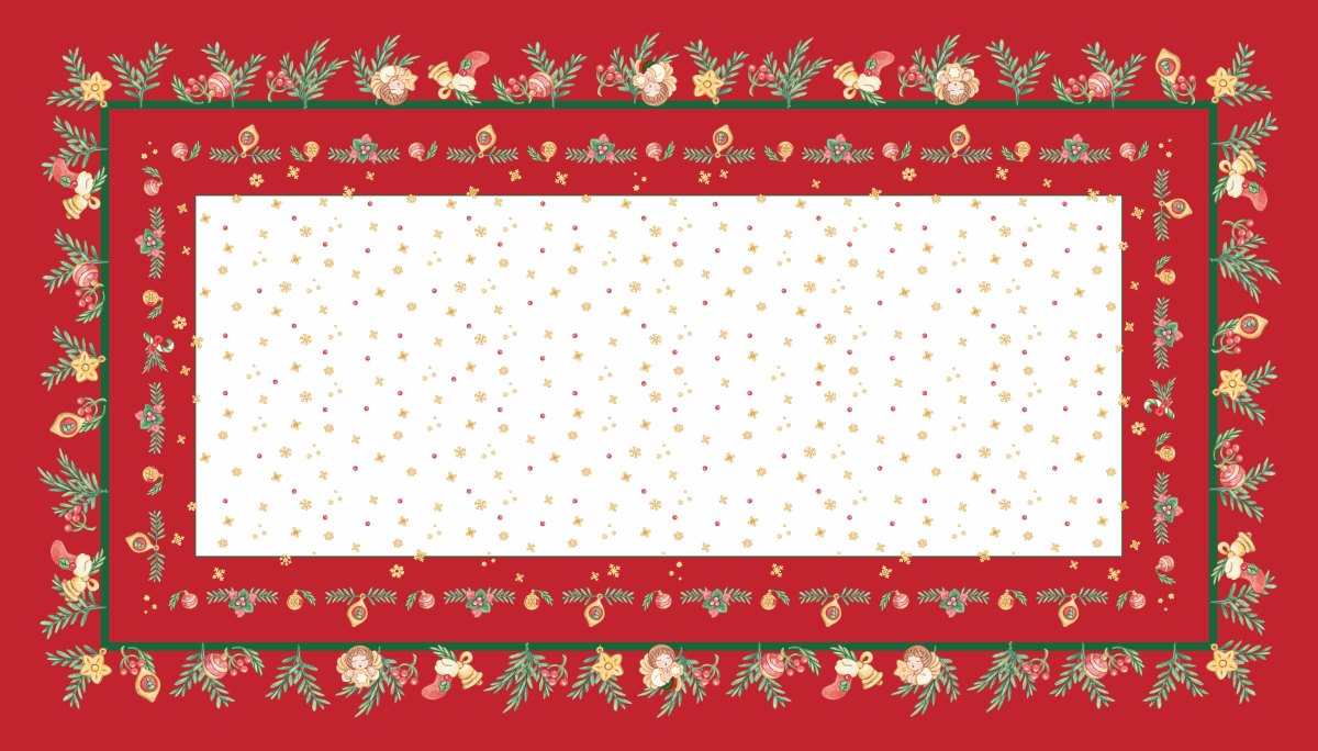 Tovaglia 12 posti in cotone Sorprese di Natale. Prezzo 69,90 euro. Tovaglia 12 posti in cotone Sorprese di Natale. Prezzo 69,90 euro.