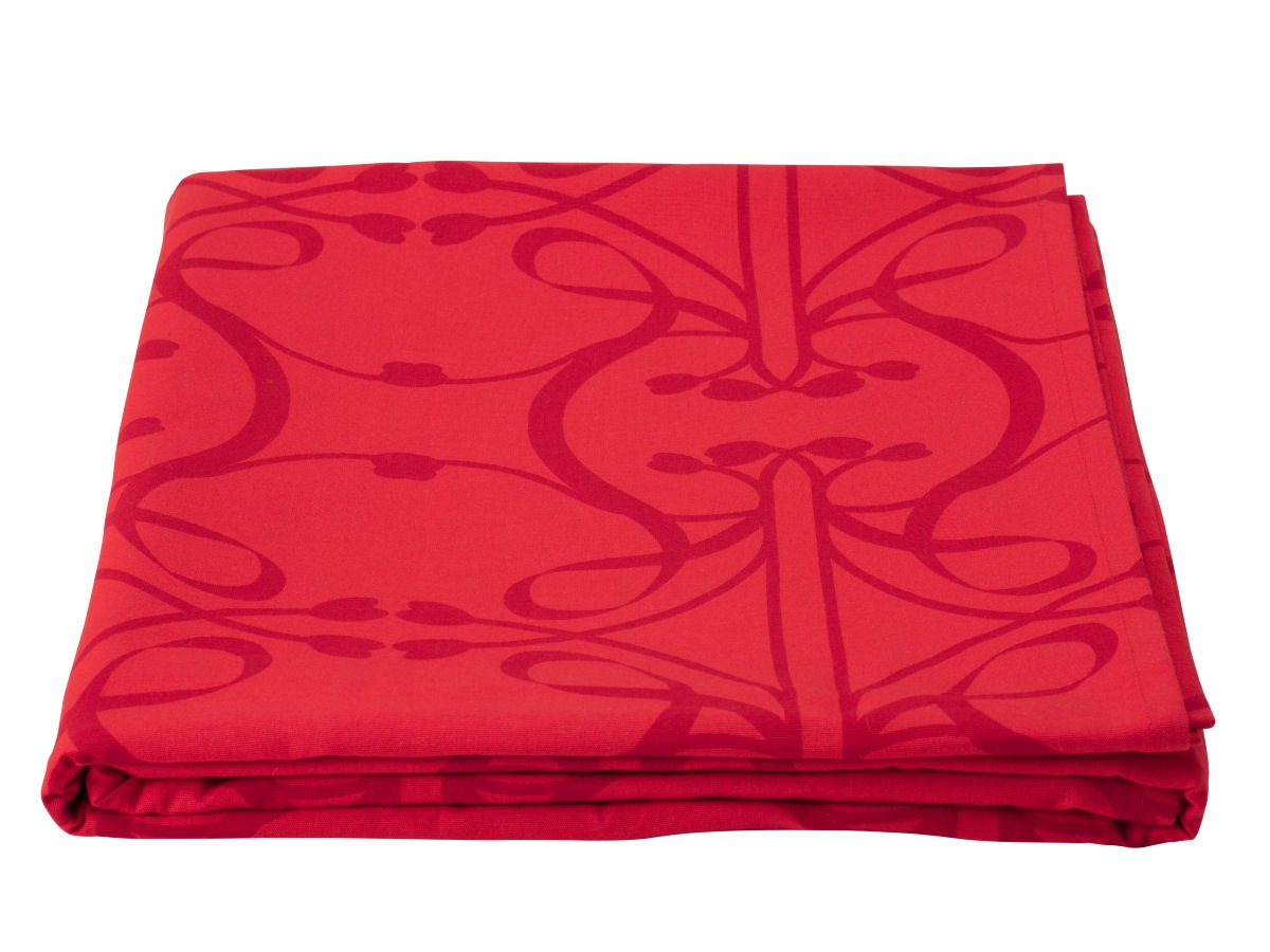 Tovaglia rossa Vinterfint, 100% cotone. Misure 320 x 145 cm. Prezzo in offerta 15 euro, anziché 25 euro.