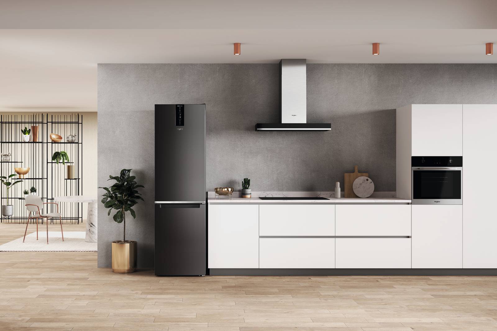 La linea Black Line di Whirlpool comprende tre frigoriferi combinati a libera installazione, con capienza compresa tra i 335 e 367 litri. La tecnologia Cool Breeze assicura una circolazione uniforme dell’aria mantenendo una temperatura omogenea e stabile su tutti i ripiani, quella 6° Senso verifica le variazioni di temperatura e umidità dovute a cause esterne ripristinando le condizioni ideali. Total No Frost, ha l’interno flessibile per permette di conservare il cibo in modo organizzato e accessibile. Il modello W7X 94T KS è in classe A+++, misura L 60 x P 68 x H 203. Prezzo 1.349 euro. www.whirlpool.it