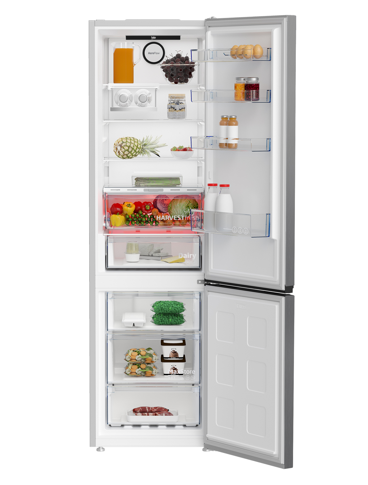 Il compressore ProSmart™ Inverter del frigorifero Beyond Combi B5RCNE406HXB di Beko permette di raffreddare più in fretta, consumare meno ed essere molto silenzioso con un’emissione di 35 decibel. Ha display touch, maniglia integrata alla porta dal profilo cromato e interni trasparenti: una scelta che rende il tutto più luminoso ed elegante. Total No Frost, nel cassetto con tecnologia HarvestFresh™ l’illuminazione imita il ciclo di 24 ore del sole mantenendo le vitamine più a lungo. Misura L 60 x P 66 x H 206 cm. Prezzo 1289 euro. www.beko.it Il compressore ProSmart™ Inverter del frigorifero Beyond Combi B5RCNE406HXB di Beko permette di raffreddare più in fretta, consumare meno ed essere molto silenzioso con un’emissione di 35 decibel. Ha display touch, maniglia integrata alla porta dal profilo cromato e interni trasparenti: una scelta che rende il tutto più luminoso ed elegante. Total No Frost, nel cassetto con tecnologia HarvestFresh™ l’illuminazione imita il ciclo di 24 ore del sole mantenendo le vitamine più a lungo. Misura L 60 x P 66 x H 206 cm. Prezzo 1289 euro. www.beko.it