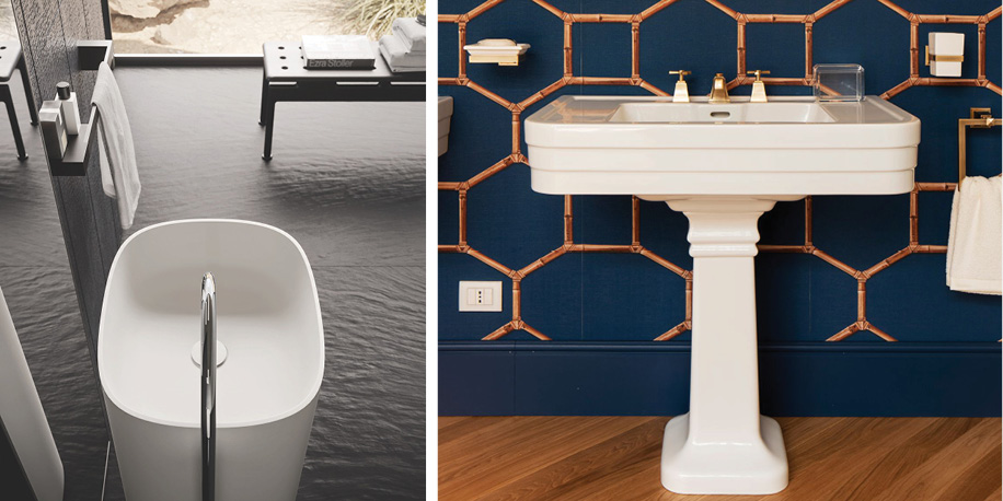 Lavabi a colonna: lineari o lavorati, per il bagno moderno