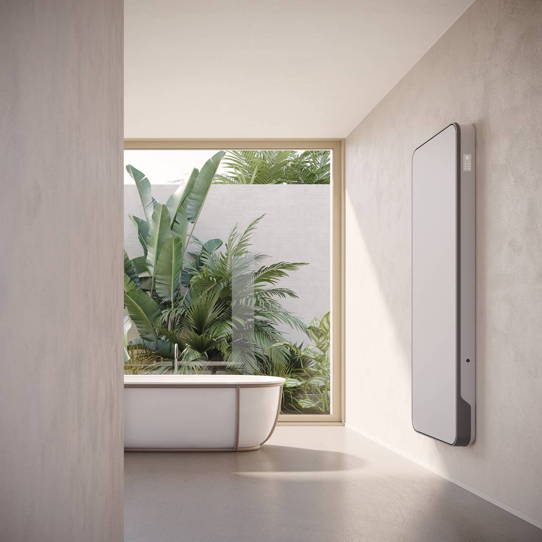 Il termoarredo Relax Hybrid di Irsap racchiude in sé una serie di funzionalità in un unico prodotto: riscaldamento convettivo e ad irraggiamento, raffrescamento e condizionamento, gestione elettronica del ventilatore evoluto, illuminazione a led. Questa avanzata tecnologia è valorizzata da un design extraslim: ha infatti una profondità di soli 10,7 cm. Versione verticale da L 63 x 180 H con Led , Iva esclusa, 3.000 euro; senza Led 2.700 euro. www.irsap.com