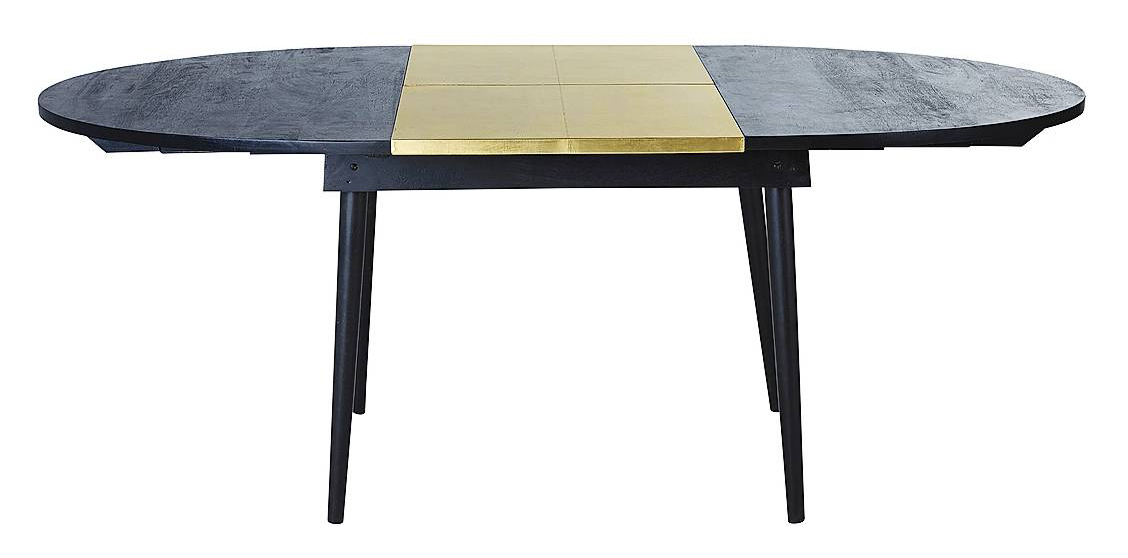 Trasformabile, per 6/8 persone, Jagger di Maisons du Monde è in legno di mango verniciato nero con allunga centrale in ottone. Misura 140/200 x P 96 x H 76,5 cm. Prezzo 949 euro. www.maisonsdumonde.com Trasformabile, per 6/8 persone, Jagger di Maisons du Monde è in legno di mango verniciato nero con allunga centrale in ottone. Misura 140/200 x P 96 x H 76,5 cm. Prezzo 949 euro. www.maisonsdumonde.com