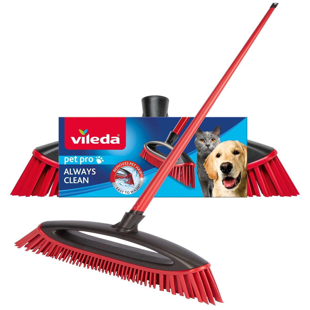 La scopa Vileda Pet Pro Always Clean ha setole in gomma ad azione elettrostatica inclinate, che permettono di pulire pavimenti, tappeti e moquette da peli e sporco, raggiungendo anche i punti più difficili. Dopo l'uso si può sciacquare sotto l'acqua corrente. Prezzo 9,99 euro. La scopa Vileda Pet Pro Always Clean ha setole in gomma ad azione elettrostatica inclinate, che permettono di pulire pavimenti, tappeti e moquette da peli e sporco, raggiungendo anche i punti più difficili. Dopo l'uso si può sciacquare sotto l'acqua corrente. Prezzo 9,99 euro.
