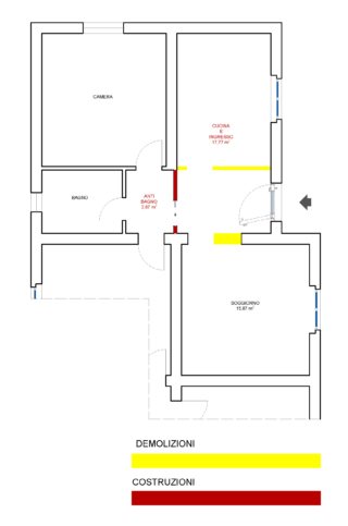 ampliare la cucina progetto A demolizioni costruzioni