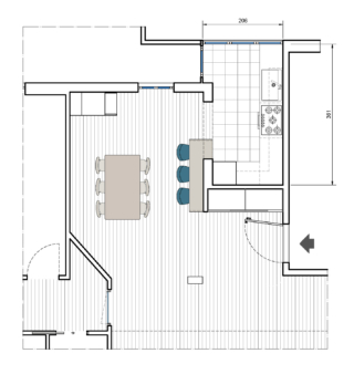 ampliare la cucina progetto B