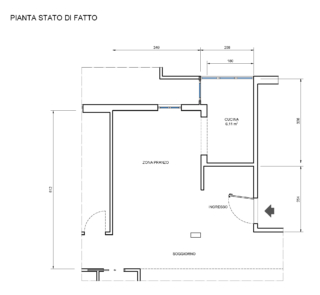 ampliare la cucina progetto B stato di fatto