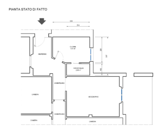 ampliare la cucina progetto E stato di fatto