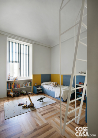 camera ragazzi gialla e blu