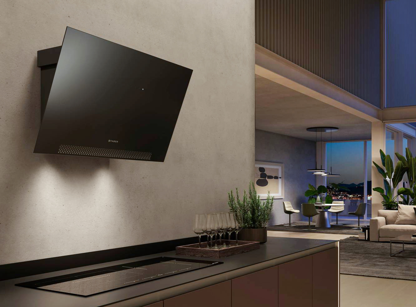 La tecnologia Sound Pro del diffusore riesce sia a limitare il rumore che a migliorare la qualità del suono della cappa Air Hub Vertical di Faber. Con un andamento verticale inclinato, è disponibile da 80 cm in vetro nero lucido, con 8 comandi touch e integra perfettamente le due funzioni di cappa e igienizzazione dell’aria. 5 comandi sono dedicati alla funzione cappa e retroilluminati con luce led bianca, 3 alla funzione igienizzazione dell’aria, retroilluminati con luce led blu. Ha rumorosità a velocità bassa di 48 decibel e in velocità media di 56 decibel. Prezzo 1.523 euro. www.faberspa.com La tecnologia Sound Pro del diffusore riesce sia a limitare il rumore che a migliorare la qualità del suono della cappa Air Hub Vertical di Faber. Con un andamento verticale inclinato, è disponibile da 80 cm in vetro nero lucido, con 8 comandi touch e integra perfettamente le due funzioni di cappa e igienizzazione dell’aria. 5 comandi sono dedicati alla funzione cappa e retroilluminati con luce led bianca, 3 alla funzione igienizzazione dell’aria, retroilluminati con luce led blu. Ha rumorosità a velocità bassa di 48 decibel e in velocità media di 56 decibel. Prezzo 1.523 euro. www.faberspa.com