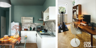 In 65 mq con la cucina a vista si guadagna la stanza studio-palestra