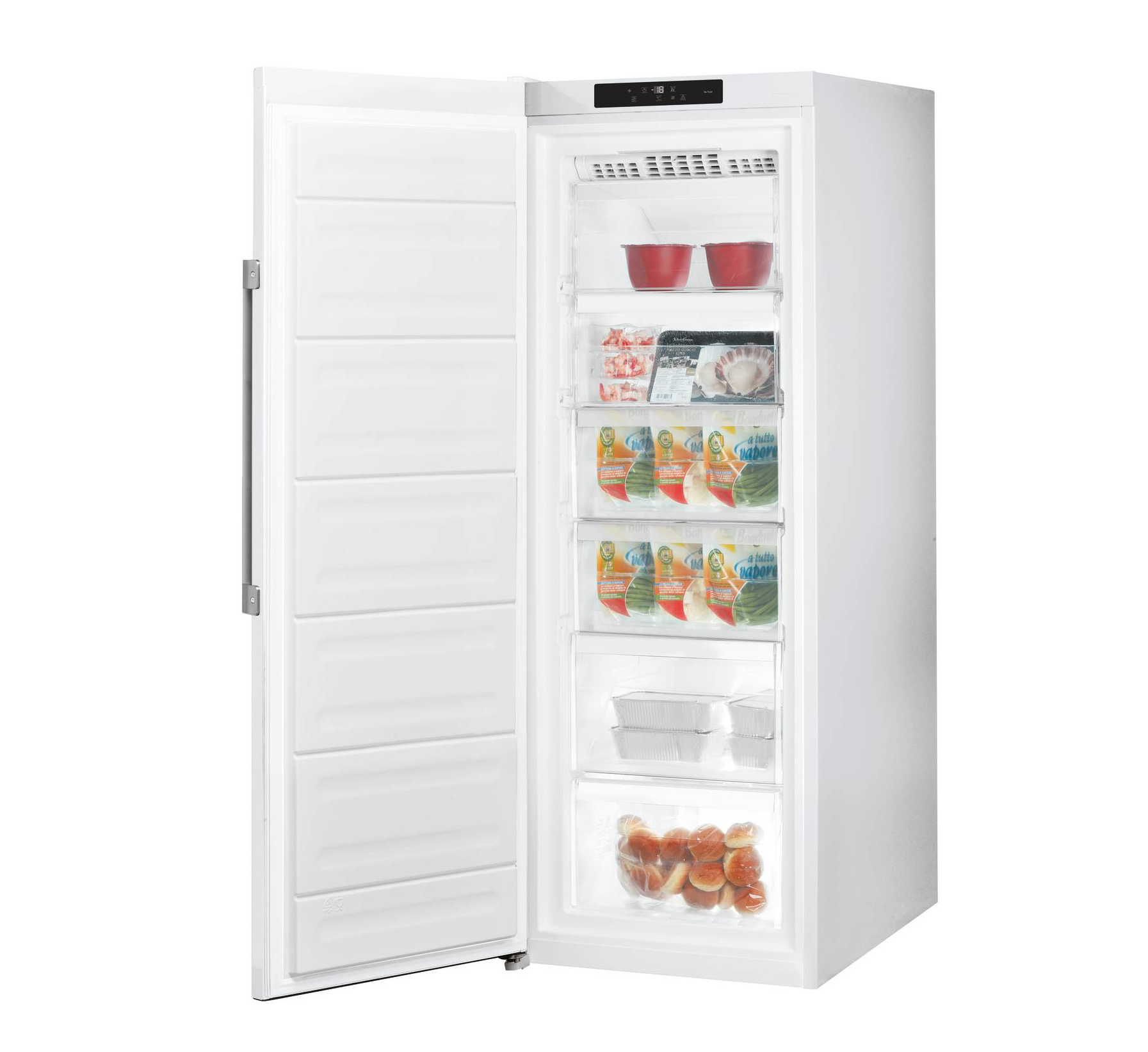 Il sistema No Frost previene efficacemente la formazione di brina all'interno del congelatore a armadio UHA6 F2C W di Hotpoint. La funzione Fast Freeze consente di abbassare la temperatura per congelare i cibi e produrre ghiaccio in tempi rapidissimi. In classe E, è capiente 228 litri e ha un consumo annuo di energia di 230 kWh. Misura L 59,5 x P 64,5 x H 167 cm. Prezzo 729 euro. www.hotpoint.it Il sistema No Frost previene efficacemente la formazione di brina all'interno del congelatore a armadio UHA6 F2C W di Hotpoint. La funzione Fast Freeze consente di abbassare la temperatura per congelare i cibi e produrre ghiaccio in tempi rapidissimi. In classe E, è capiente 228 litri e ha un consumo annuo di energia di 230 kWh. Misura L 59,5 x P 64,5 x H 167 cm. Prezzo 729 euro. www.hotpoint.it