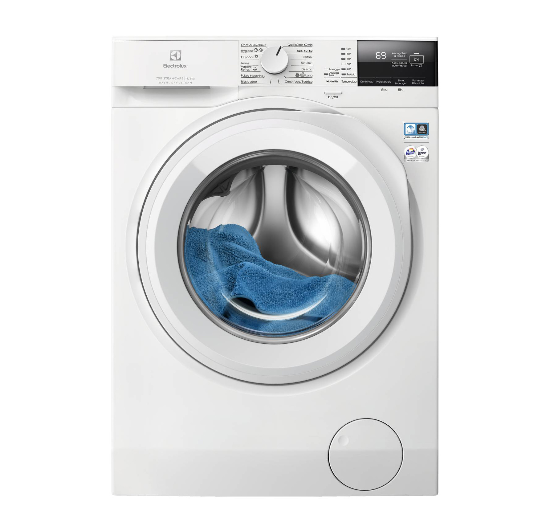 In classe energetica D/A-15%, la lavasciuga Serie 700 EW7W285W di Electrolux è parte di EcoLine, una selezione dei prodotti più efficienti in fatto di ottimizzazione dell'utilizzo delle risorse. Ha tecnologia SensiCare+, che regola automaticamente, grazie ad appositi sensori, il ciclo in base al carico, garantendo un risparmio di tempo, acqua ed energia. È certificata Woolmark Blue per lavare e asciugare con totale sicurezza anche i capi di tessuti tecnici o delicati. Lava 8 kg e ne asciuga 6. Misura L 60 x P 60 x H 845 cm. Prezzo 899,99 euro. www.electrolux.it In classe energetica D/A-15%, la lavasciuga Serie 700 EW7W285W di Electrolux è parte di EcoLine, una selezione dei prodotti più efficienti in fatto di ottimizzazione dell'utilizzo delle risorse. Ha tecnologia SensiCare+, che regola automaticamente, grazie ad appositi sensori, il ciclo in base al carico, garantendo un risparmio di tempo, acqua ed energia. È certificata Woolmark Blue per lavare e asciugare con totale sicurezza anche i capi di tessuti tecnici o delicati. Lava 8 kg e ne asciuga 6. Misura L 60 x P 60 x H 845 cm. Prezzo 899,99 euro. www.electrolux.it