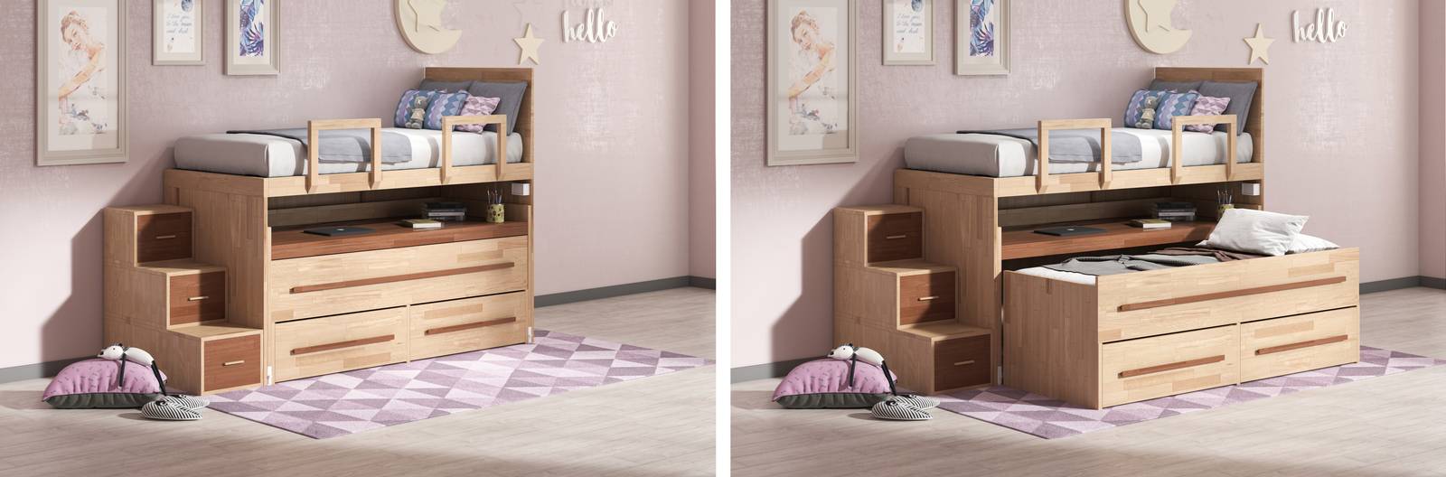 Solido legno massello di alta qualità per il letto SPAZIOBED Estraibile di Cinius che è dotato di una pratica scrivania estraibile e include un secondo letto a scomparsa che consente di ospitare gli amici e ottimizzare lo spazio. È completamente personalizzabile su misura al centimetro. Prezzo da 2.990 a 4.290 euro, a seconda dell'allestimento e degli accessori. www.spaziobed.it Solido legno massello di alta qualità per il letto SPAZIOBED Estraibile di Cinius che è dotato di una pratica scrivania estraibile e include un secondo letto a scomparsa che consente di ospitare gli amici e ottimizzare lo spazio. È completamente personalizzabile su misura al centimetro. Prezzo da 2.990 a 4.290 euro, a seconda dell'allestimento e degli accessori. www.spaziobed.it
