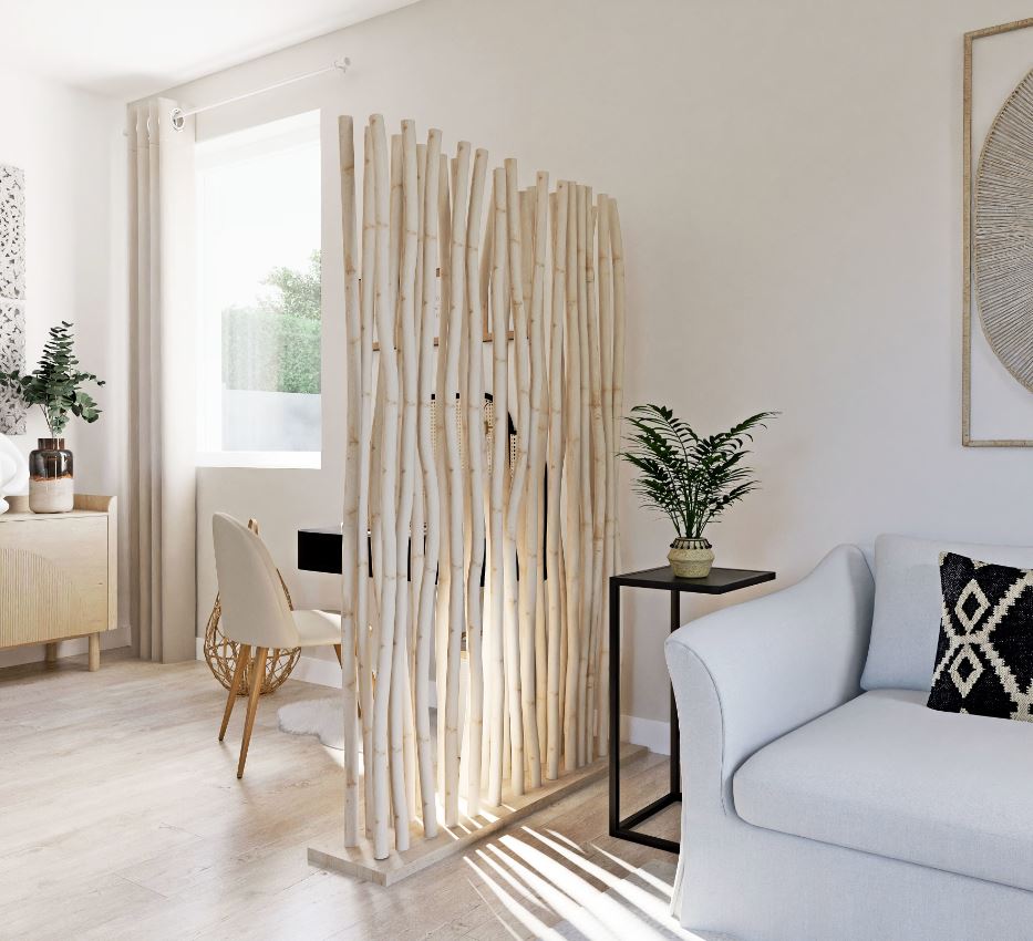Si ispira alla natura il paravento Panamara di Maisons du Monde che permette di dare vita ad un angolo “privato” per l'home office nel living. È composto da un basamento in cui sono inseriti una serie di rami in legno di Teak. Misura L 120 x P 26 x H 180 cm. Prezzo 299 euro. www.maisonsdumonde.com Si ispira alla natura il paravento Panamara di Maisons du Monde che permette di dare vita ad un angolo “privato” per l'home office nel living. È composto da un basamento in cui sono inseriti una serie di rami in legno di Teak. Misura L 120 x P 26 x H 180 cm. Prezzo 299 euro. www.maisonsdumonde.com