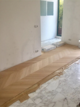 Sovrapposizione di solo pavimento nuovo su uno esistente (courtesy of Clara Bona) Sovrapposizione di solo pavimento nuovo su uno esistente (courtesy of Clara Bona)