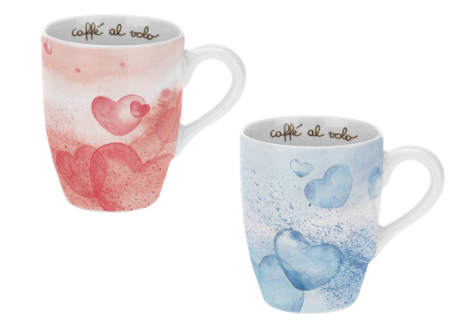 Set 2 mug in porcellana My Love per condividere in due anche il primo caffè del mattino Set 2 mug in porcellana My Love per condividere in due anche il primo caffè del mattino