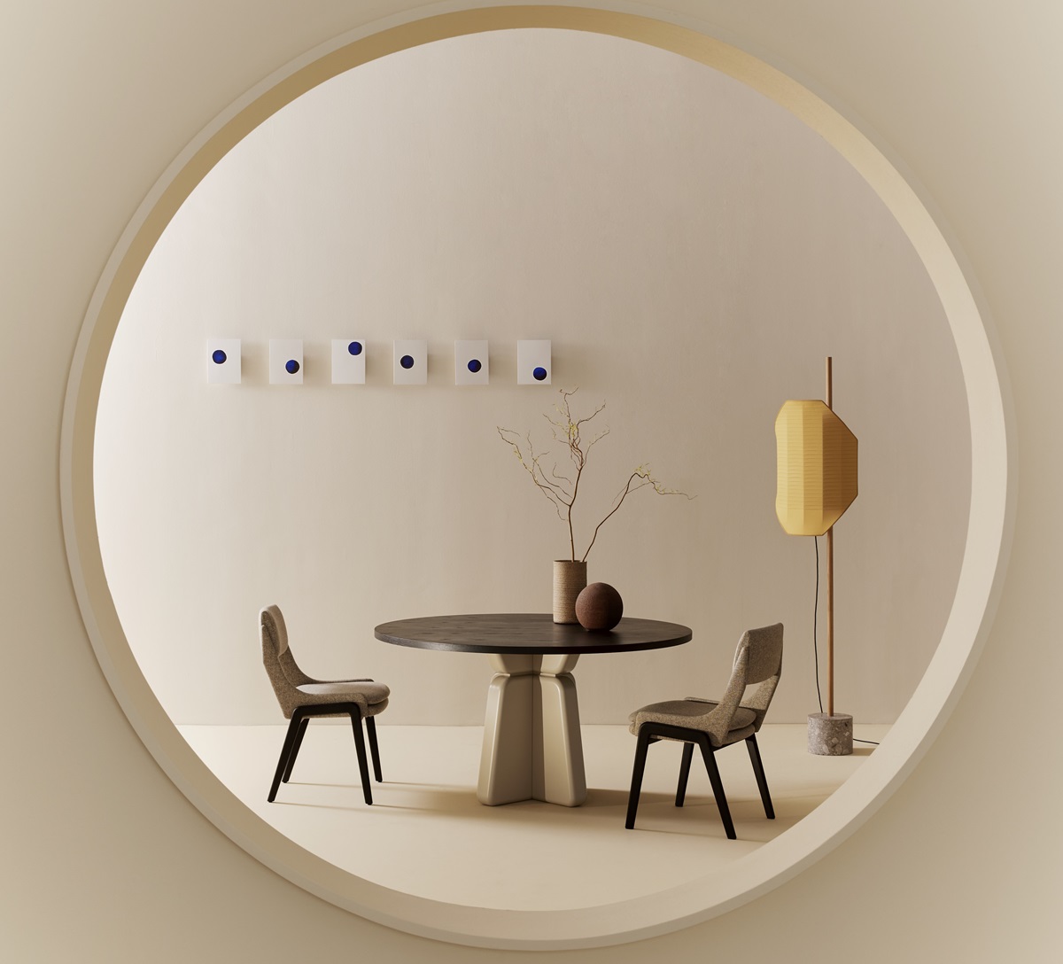 Tavolo Lito Round e sedie Carol