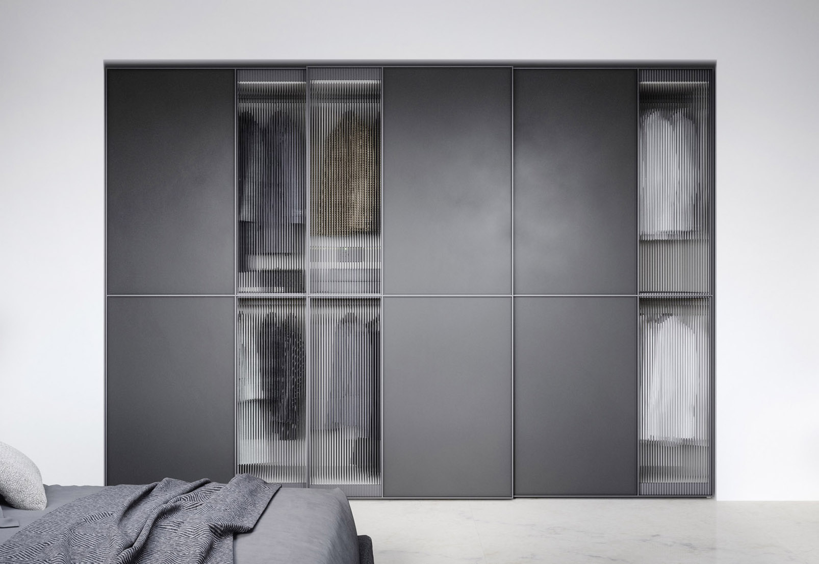 L'armadio Layer di Novamobili è caratterizzato da ante scorrevoli in vetro cannettato . È  personalizzabile nelle dimensioni e negli accessori: è disponibile in due altezze differenti e con moduli di larghezza diversa; inoltre, la dotazione interna standard può essere arricchita con ulteriori accessori opzionali utili per ottimizzare la gestione degli spazi. Prezzo su progetto. www.novamobili.it L'armadio Layer di Novamobili è caratterizzato da ante scorrevoli in vetro cannettato . È  personalizzabile nelle dimensioni e negli accessori: è disponibile in due altezze differenti e con moduli di larghezza diversa; inoltre, la dotazione interna standard può essere arricchita con ulteriori accessori opzionali utili per ottimizzare la gestione degli spazi. Prezzo su progetto. www.novamobili.it