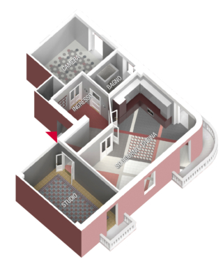 assonometria casa 100 mq