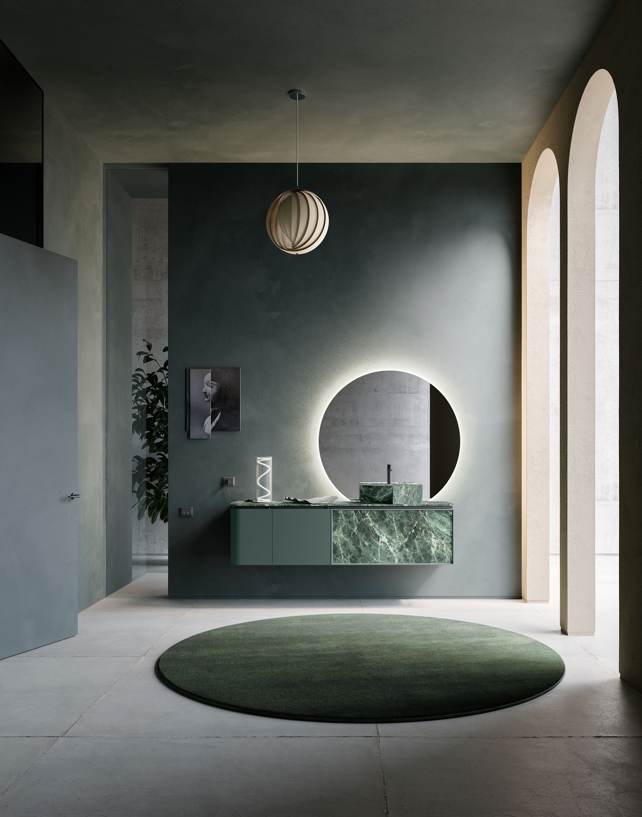 La base lavabo della collezione DES Evolution di Cerasa è dotata di cassetto e cassetto interno. Laccata RAL 6012 opaco, è rivestita, come anche il lavabo d’appoggio, con Resina Stone Deckblend nella finitura Verde Alpi. Si tratta di una miscela di eco-malte applicate su una superficie abbinando un trasferimento di pigmenti a base acrilica. Il risultato è una superficie materica, continua su tutti i lati, che replica nei colori e nella texture la pietra o marmo selezionati. La superficie è resa resistente e idrorepellente grazie all’applicazione di una soluzione bicomponente trasparente. La stesura della malta avviene in modo manuale e la successiva decorazione è assimilabile all’antica tecnica dell’affresco. Misura L 105 x P 51 x H 48 cm. Prezzo della sola base lavabo, Iva esclusa, 1.225 euro. www.cerasa.it La base lavabo della collezione DES Evolution di Cerasa è dotata di cassetto e cassetto interno. Laccata RAL 6012 opaco, è rivestita, come anche il lavabo d’appoggio, con Resina Stone Deckblend nella finitura Verde Alpi. Si tratta di una miscela di eco-malte applicate su una superficie abbinando un trasferimento di pigmenti a base acrilica. Il risultato è una superficie materica, continua su tutti i lati, che replica nei colori e nella texture la pietra o marmo selezionati. La superficie è resa resistente e idrorepellente grazie all’applicazione di una soluzione bicomponente trasparente. La stesura della malta avviene in modo manuale e la successiva decorazione è assimilabile all’antica tecnica dell’affresco. Misura L 105 x P 51 x H 48 cm. Prezzo della sola base lavabo, Iva esclusa, 1.225 euro. www.cerasa.it