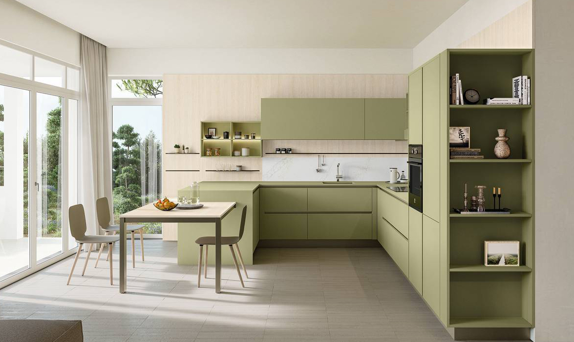 Una fresca colorazione per le ante di Start-Time di Veneta Cucine, il modello a U che segue l'architettura della stanza e ottimizza lo spazio. È composta da tre blocchi che sono collegati dal pannello nella finitura Frassino Chiaro a parete. Un modulo base da 60 cm, prezzo a partire da 248 euro. www.venetacucine.com Una fresca colorazione per le ante di Start-Time di Veneta Cucine, il modello a U che segue l'architettura della stanza e ottimizza lo spazio. È composta da tre blocchi che sono collegati dal pannello nella finitura Frassino Chiaro a parete. Un modulo base da 60 cm, prezzo a partire da 248 euro. www.venetacucine.com
