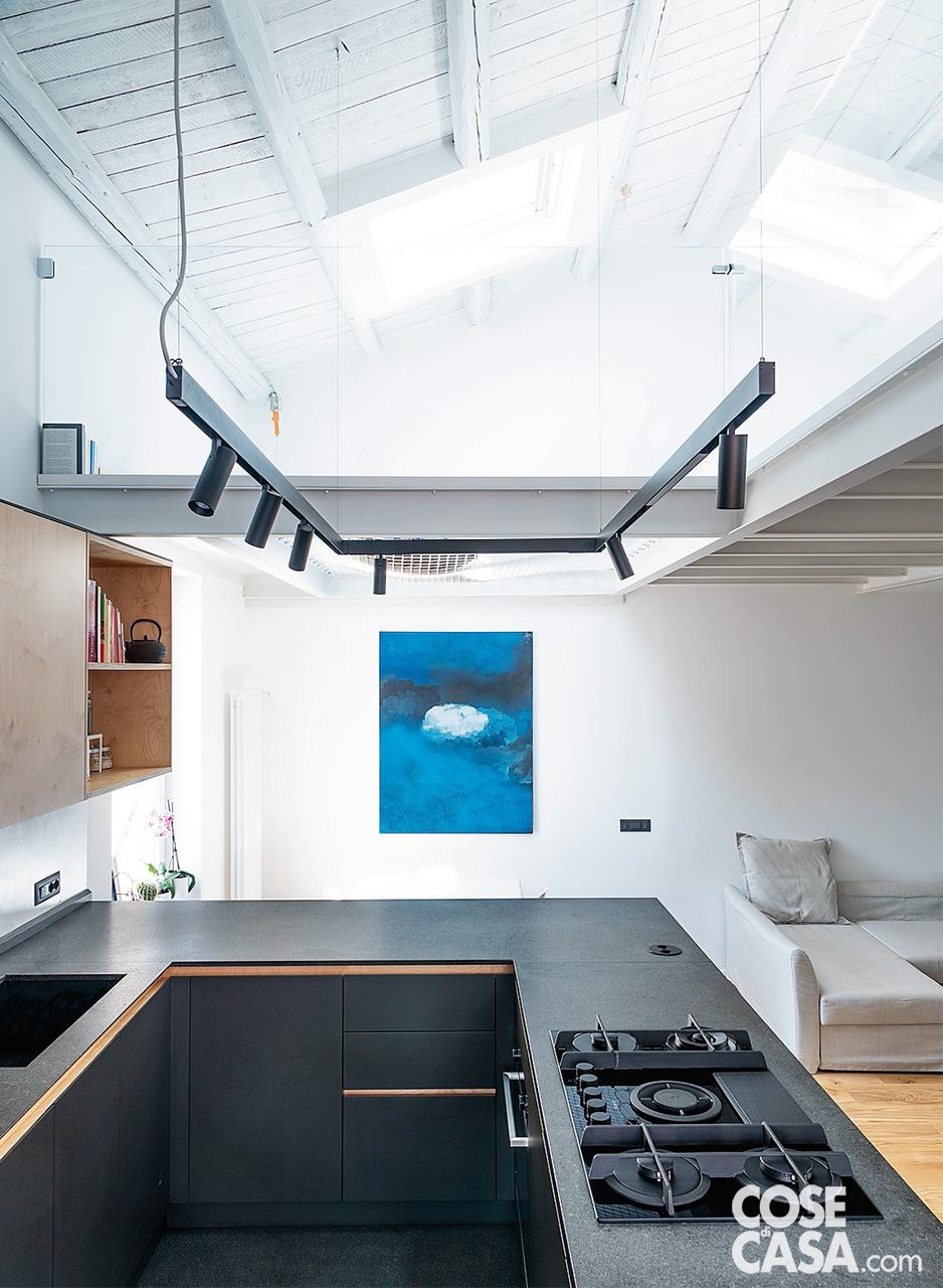 cucina angolare nera