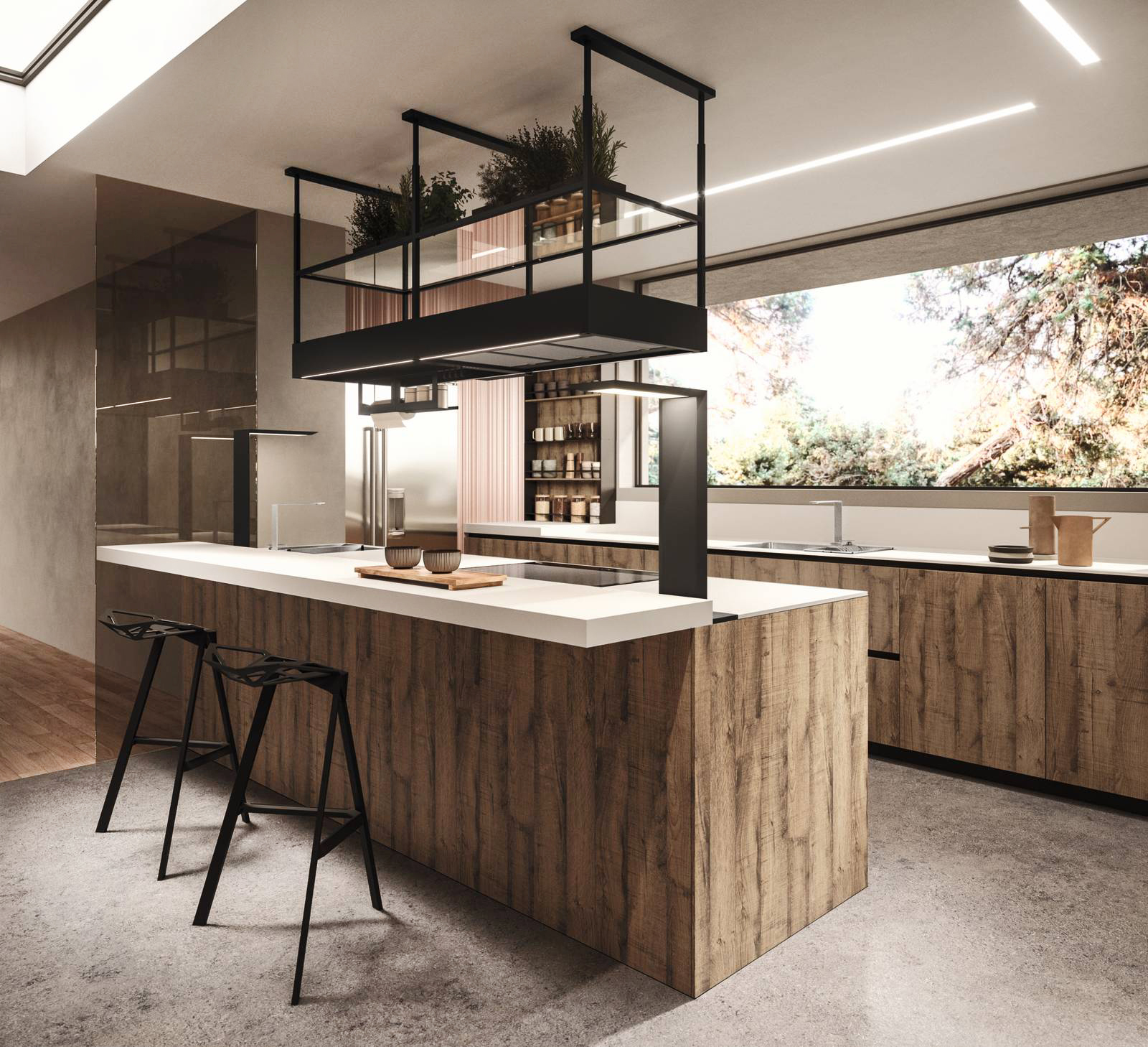 Le basi della grande cucina Ak_Project di Arrital sono realizzate in Melaminico Termostrutturato Sabbiato, nella variante Rovere Fanes con una scenografica venatura a vista, che le rende pratiche e performanti. L'imponente isola ergonomica è attrezzata con la zona cottura e ha il top con il piano snack a sbalzo in Melaminico Supermatt Seta. Prezzo su richiesta. www.arrital.it Le basi della grande cucina Ak_Project di Arrital sono realizzate in Melaminico Termostrutturato Sabbiato, nella variante Rovere Fanes con una scenografica venatura a vista, che le rende pratiche e performanti. L'imponente isola ergonomica è attrezzata con la zona cottura e ha il top con il piano snack a sbalzo in Melaminico Supermatt Seta. Prezzo su richiesta. www.arrital.it