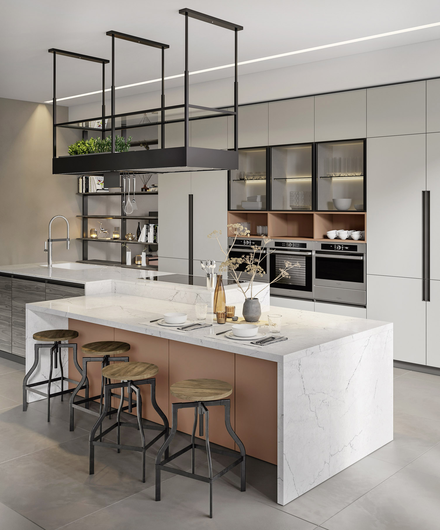 Melaminico per Loft 2.2 di Arrex Le Cucine il modello dal design contemporaneo che si sviluppa intorno alla grande isola attrezzata con la zona lavaggio e i fuochi e dotata di un ampio bancone snack. Le ante lisce sono declinate nella finitura Supermatt Platino e Style Okobo Dark. Un modulo base da 60 cm, prezzo a partire da 164 euro + Iva. www.arrex.it Melaminico per Loft 2.2 di Arrex Le Cucine il modello dal design contemporaneo che si sviluppa intorno alla grande isola attrezzata con la zona lavaggio e i fuochi e dotata di un ampio bancone snack. Le ante lisce sono declinate nella finitura Supermatt Platino e Style Okobo Dark. Un modulo base da 60 cm, prezzo a partire da 164 euro + Iva. www.arrex.it