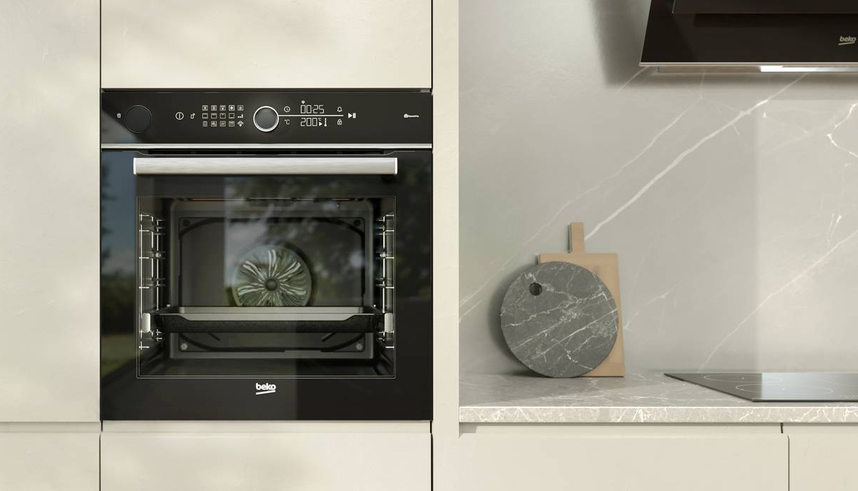 L’immissione di vapore all’interno della cavità del forno multifunzione assistito a vapore BBIS18400BCSWE di Beko della Gamma Beyond bPRO500 Linea Essence fa sì che i lievitati crescano e diventino fragranti e soffici e che le verdure preservino i loro principi nutritivi in cottura.
In classe A+, funziona con tecnologia Aeropefect™ che riduce al minimo la fluttuazione della temperatura per avere ogni piatto cotto alla perfezione dal centro ai bordi, ha connettività da remoto e 15 funzioni. Prezzo da rivenditore. www.beko.com L’immissione di vapore all’interno della cavità del forno multifunzione assistito a vapore BBIS18400BCSWE di Beko della Gamma Beyond bPRO500 Linea Essence fa sì che i lievitati crescano e diventino fragranti e soffici e che le verdure preservino i loro principi nutritivi in cottura.
In classe A+, funziona con tecnologia Aeropefect™ che riduce al minimo la fluttuazione della temperatura per avere ogni piatto cotto alla perfezione dal centro ai bordi, ha connettività da remoto e 15 funzioni. Prezzo da rivenditore. www.beko.com