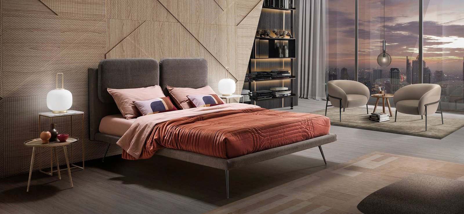 Un design leggero per il letto Air di Artigiana Letti che ha la testiera squadrata, rivestita in tessuto, con due cuscini applicati che ne aumentano il comfort. È completamente prodotto con maestria artigiana in Italia; i piedini alti ne sottolineano lo stile moderno e raffinato. Misura L 178 x P 209 x H 105 cm. Prezzo 1.700 euro. www.artigianaletti.it Un design leggero per il letto Air di Artigiana Letti che ha la testiera squadrata, rivestita in tessuto, con due cuscini applicati che ne aumentano il comfort. È completamente prodotto con maestria artigiana in Italia; i piedini alti ne sottolineano lo stile moderno e raffinato. Misura L 178 x P 209 x H 105 cm. Prezzo 1.700 euro. www.artigianaletti.it