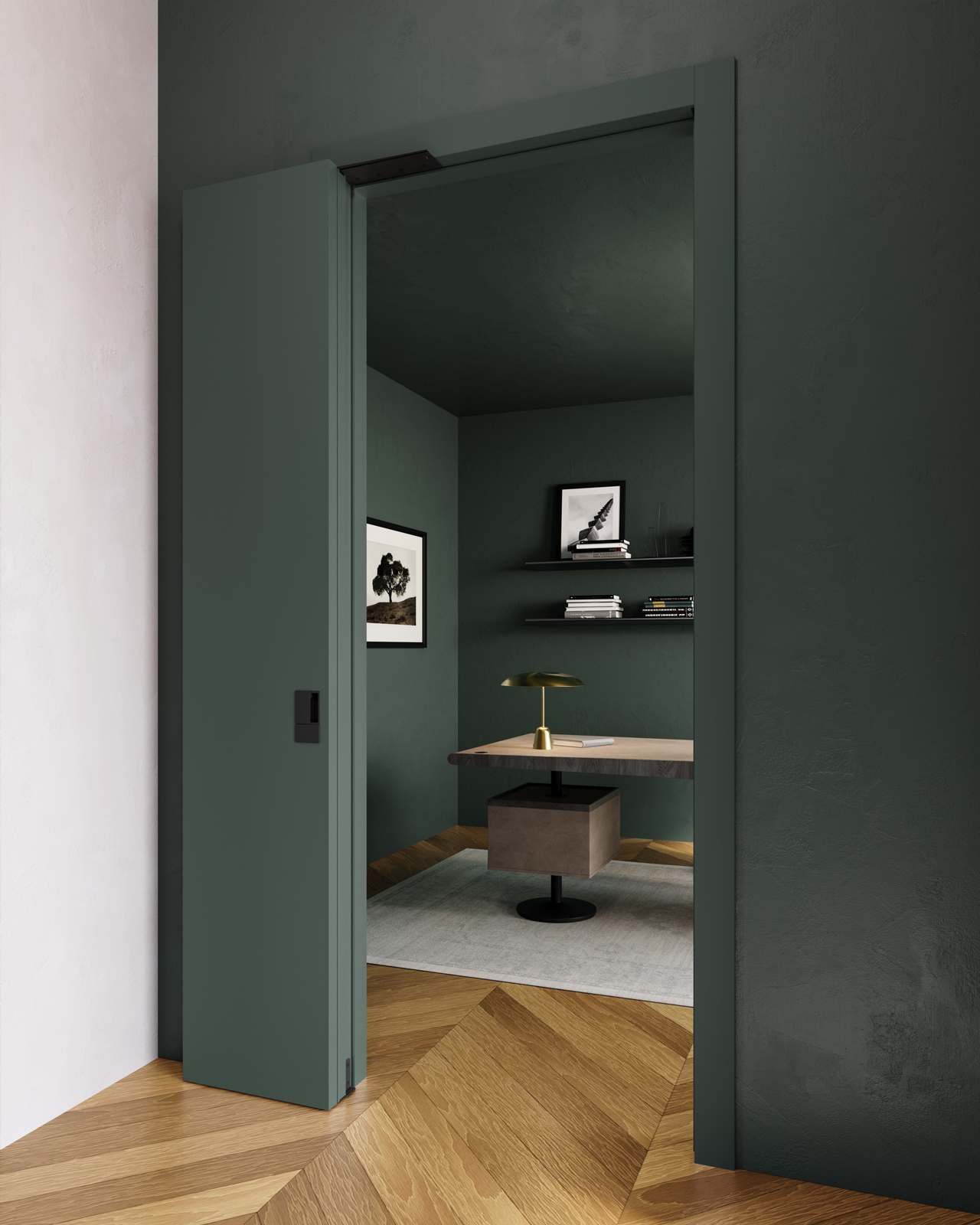 FOLD nasce come elegante soluzione salvaspazio, perfetta soprattutto per passaggi stretti dove non è possibile inserire una porta a battente o dove la parete non è abbastanza lunga per una scorrevole. Grazie alle sue modalità di apertura a libro, l’anta si ripiega in due accostandosi al muro o rimanendo perpendicolare ad esso, permettendo di recuperare lo spazio mancante all’interno dell’ambiente domestico, unendo così performance ed estetica. FOLD nasce come elegante soluzione salvaspazio, perfetta soprattutto per passaggi stretti dove non è possibile inserire una porta a battente o dove la parete non è abbastanza lunga per una scorrevole. Grazie alle sue modalità di apertura a libro, l’anta si ripiega in due accostandosi al muro o rimanendo perpendicolare ad esso, permettendo di recuperare lo spazio mancante all’interno dell’ambiente domestico, unendo così performance ed estetica.