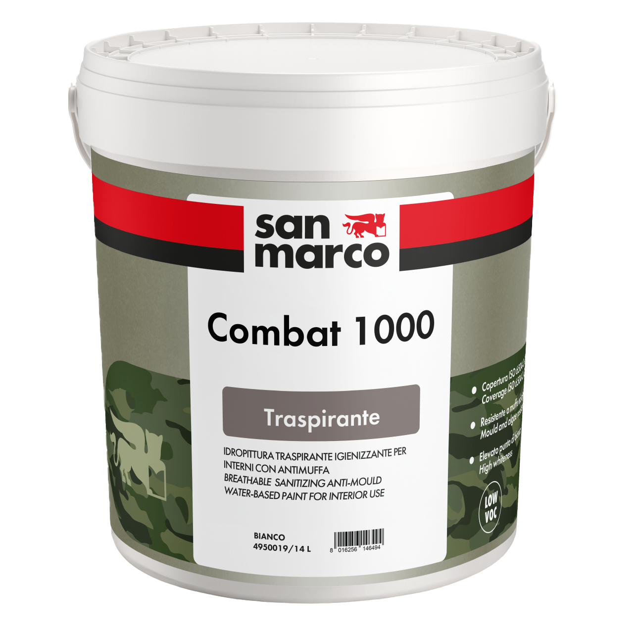 Per chi desidera un prodotto traspirante destinato a spazi più esposti al rischio di proliferazione di muffe come bagni e cantine, la soluzione perfetta è Combat 1000: questa idropittura, a basso contenuto di composti organici volatili, protegge il film secco dalla formazione delle spore, offrendo al contempo un’alta resa. Si distingue inoltre per l'elevata opacità e l’ottimale punto di bianco, permettendo di realizzare finiture uniformi dall’ottimo impatto estetico. Entrambe le nuove proposte sono testate secondo la norma UNI EN 15457, che stabilisce i metodi per mettere alla prova la resistenza di pitture e vernici alla comparsa di funghi. www.san-marco.com Per chi desidera un prodotto traspirante destinato a spazi più esposti al rischio di proliferazione di muffe come bagni e cantine, la soluzione perfetta è Combat 1000: questa idropittura, a basso contenuto di composti organici volatili, protegge il film secco dalla formazione delle spore, offrendo al contempo un’alta resa. Si distingue inoltre per l'elevata opacità e l’ottimale punto di bianco, permettendo di realizzare finiture uniformi dall’ottimo impatto estetico. Entrambe le nuove proposte sono testate secondo la norma UNI EN 15457, che stabilisce i metodi per mettere alla prova la resistenza di pitture e vernici alla comparsa di funghi. www.san-marco.com