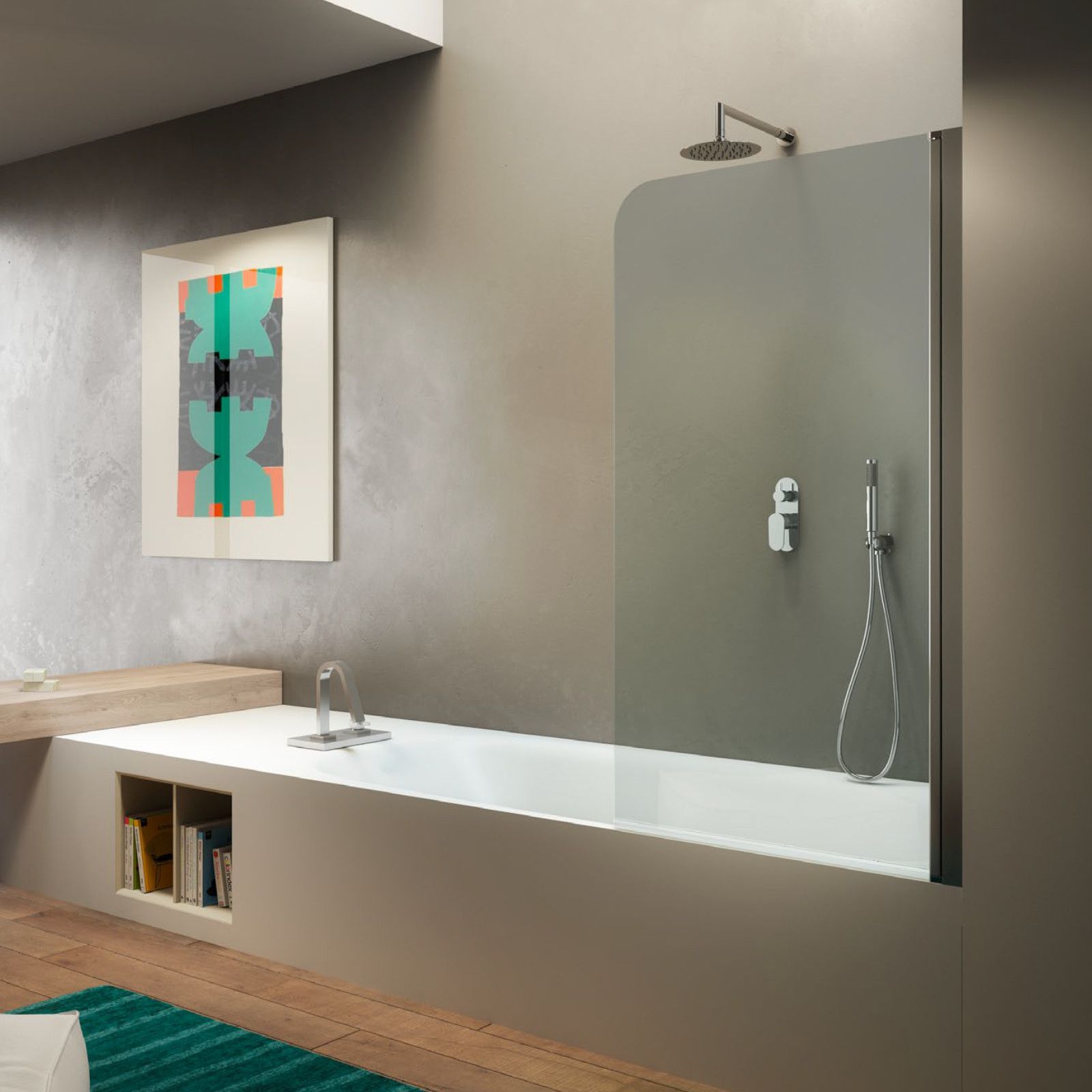 La parete sopravasca Tempo Evo in vendita da Deghi è dotata di un profilo minimale, è realizzata in cristallo trasparente anticalcare e si adatta ad ogni vasca, il montante a muro in alluminio utilizza un sistema girevole che permette di ruotare la parete in cristallo sia all'interno sia all'esterno. Misura L 75 x H 140. Prezzo 221 euro. www.deghi.it La parete sopravasca Tempo Evo in vendita da Deghi è dotata di un profilo minimale, è realizzata in cristallo trasparente anticalcare e si adatta ad ogni vasca, il montante a muro in alluminio utilizza un sistema girevole che permette di ruotare la parete in cristallo sia all'interno sia all'esterno. Misura L 75 x H 140. Prezzo 221 euro. www.deghi.it